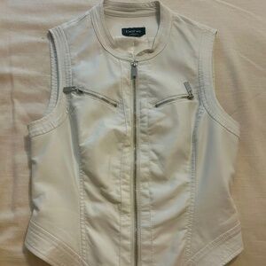 Faux leather vest